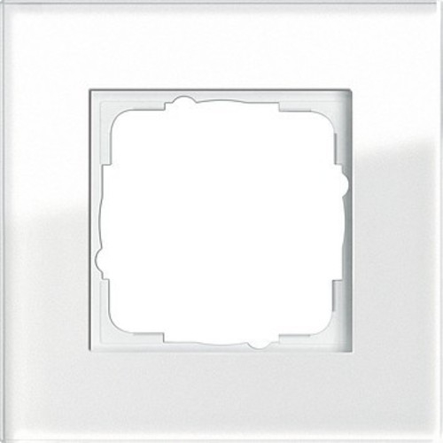 Gira cover ramme 1-fold hvidt glas Esprit 021.112